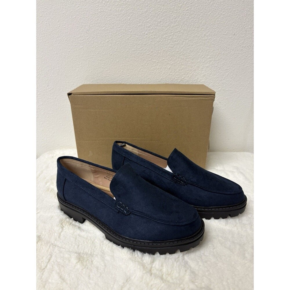 Women's Journee Collection Erika Lug Sole Loafers Navy Women’s Size 6.5